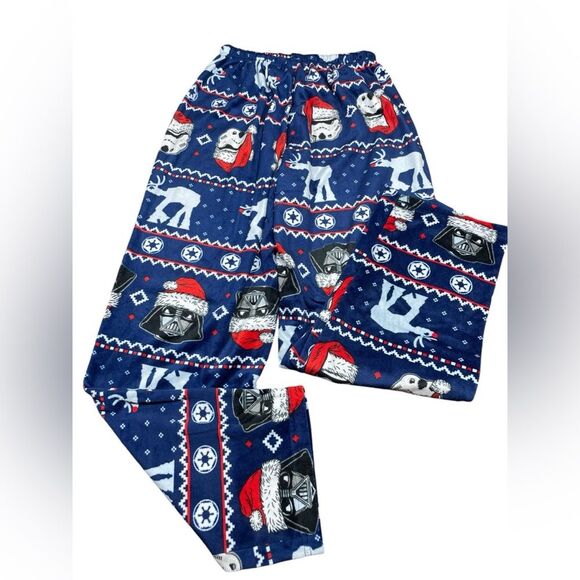 Star Wars Christmas Pajama Pants Darth Vader Storm Trooper Mens Small - Picture 1 of 5